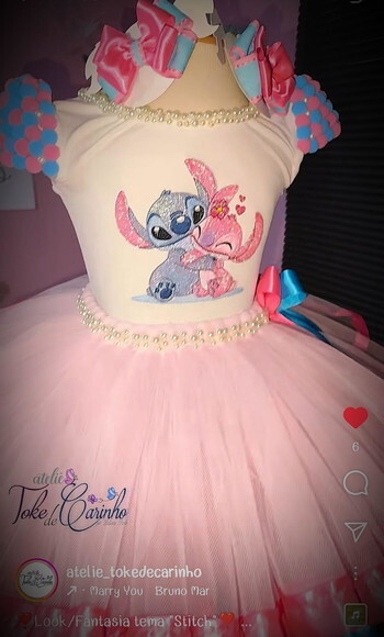 Look/fantasia stitch. Tamanho 3 até 6 Anos.