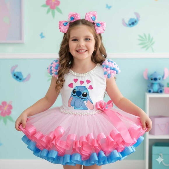 Look/fantasia stitch. Tamanho 3 até 6 Anos.