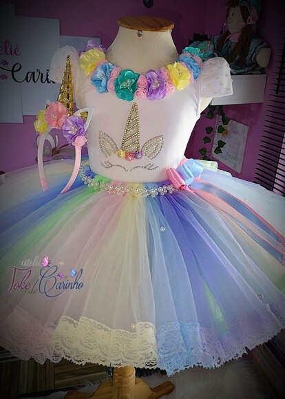 Look/fantasia unicórnio Luxo. Tamanho 4 ou 6 Anos.