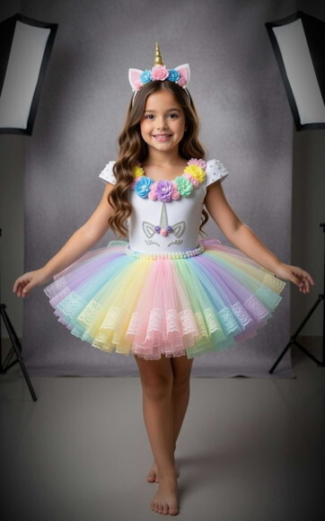 Look/fantasia unicórnio Luxo. Tamanho 4 ou 6 Anos.