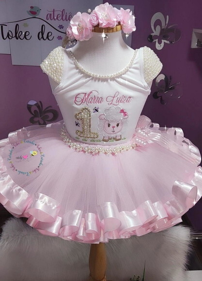Look/fantasia Completa ovelhinha. Tamanho 1 ou 2 Anos.