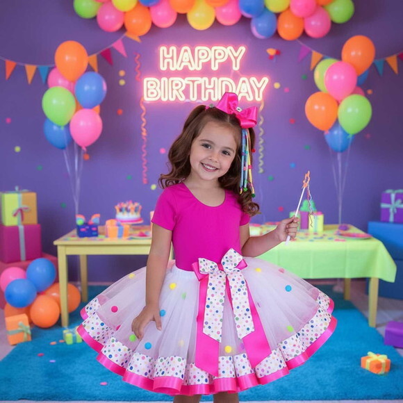 Look/fantasia de Festa Colors/neon. Tamanho 3 até 6 Anos