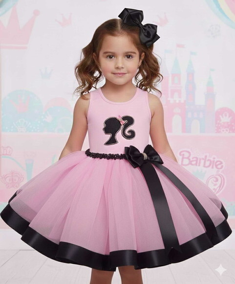 Look/fantasia Tema barbie. Tamanho 4 ou 6.