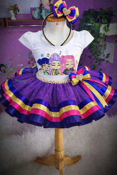 Look/fantasia Tema kpop Huntrix. Tamanho 3 até 6 Anos.