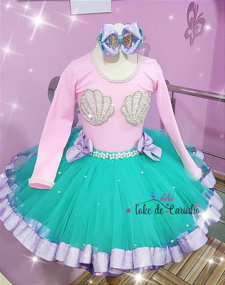 Look/fantasia Tema sereia Luxo . Tamanho 3 até 6 Anos.