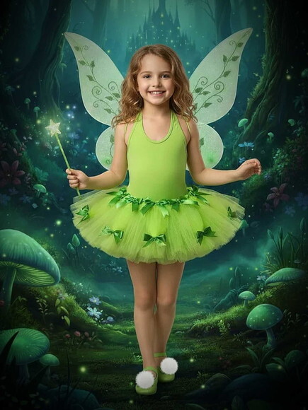 Look/fantasia Tema sininho. Tamanho 3 até 6 Anos.