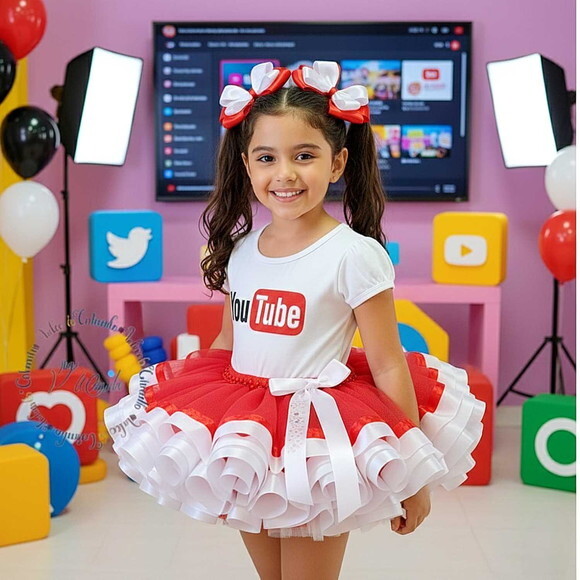 Look/fantasia Tema youtube. Tamanho 7 a 10 Anos.