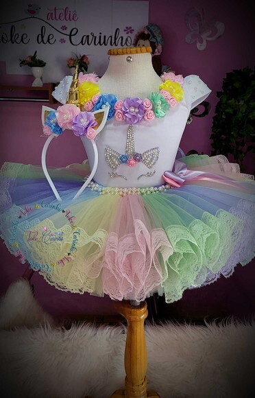 Look/fantasia Unicórnio Luxo. Tamanho 1 ou 2 Anos.