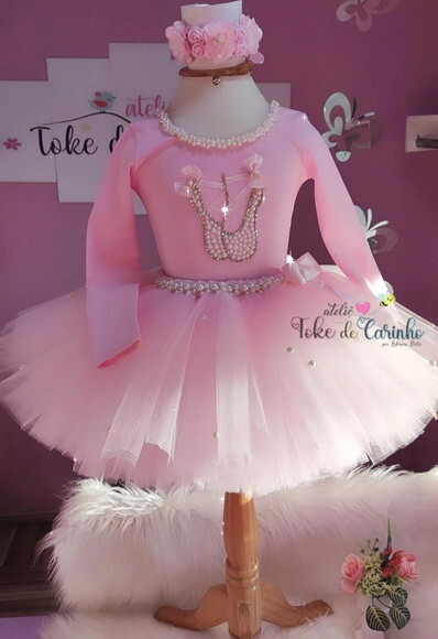 Look/figurino Bailarina + Porta Coque. Tamanho 4 ou 6 Anos
