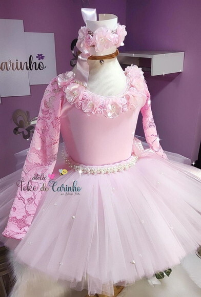 Look/figurino Bailarina + Porta Coque. Tamanho 4 ou 6 Anos