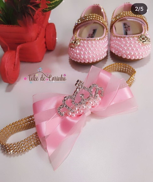 Sapatilha Personalizada + Tiara Coroa.