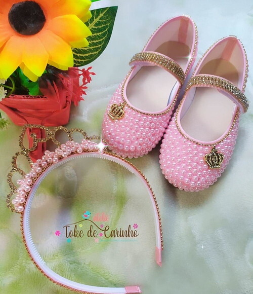 Sapatilha Personalizada + Tiara Coroa.