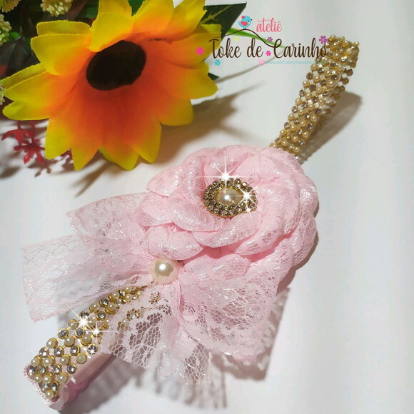 Tiara/ Head Band Bebê Flor Luxo.