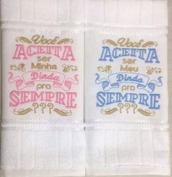Toalha Dohler Lavabo Madrinha/Padrinho Bordada.