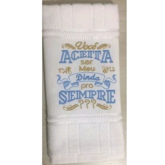 Toalha Dohler Lavabo Madrinha/Padrinho Bordada.