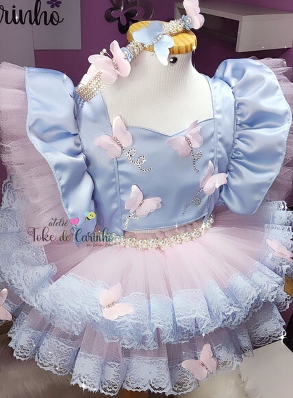 Vestido/romper jardim Encantado. Pronta Entrega.