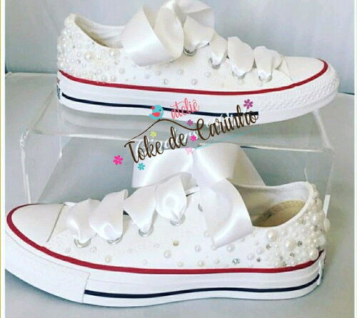 *all Star Personalizado Em Pérolas. Tamanho 33 Ao 40.
