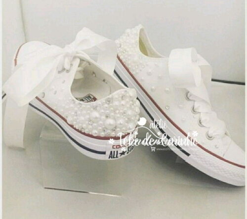 *all Star Personalizado Em Pérolas. Tamanho 33 Ao 40.