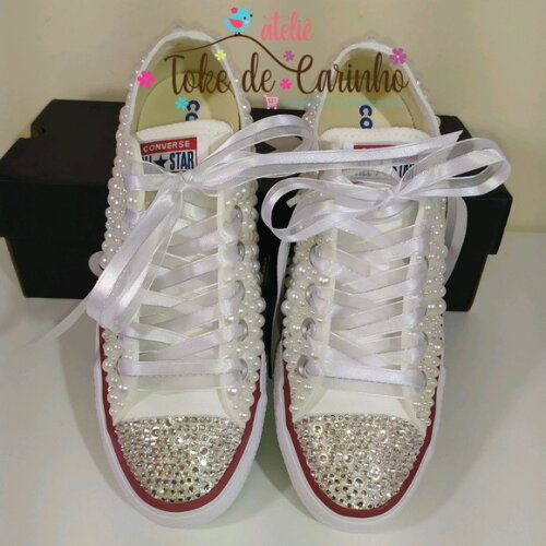 *all Star Personalizado em Pérolas. Tamanho 34 ao 40.