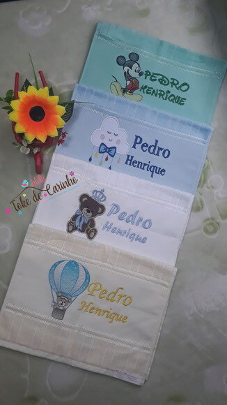 *Kit 4 Toalhinhas Escolar Bordada.
