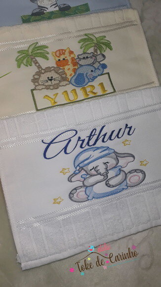 *Kit 4 Toalhinhas Escolar Bordada.