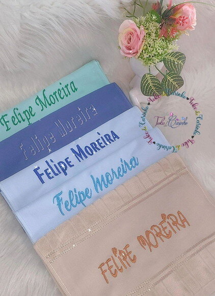 *kit 5 Toalhinhas Escolar Bordada.