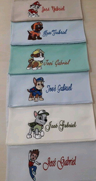 *Kit 6 Toalhinhas Bordada "Patrulha Canina"..