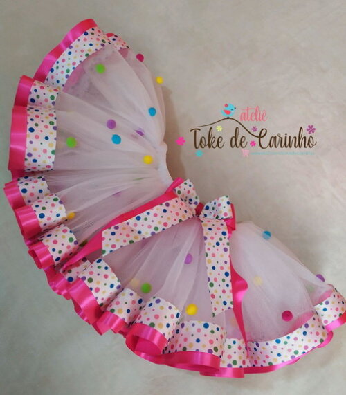 *Saia tutu Luxo "Ensaio Fotográfico". Tamanho 1 até 4 anos.