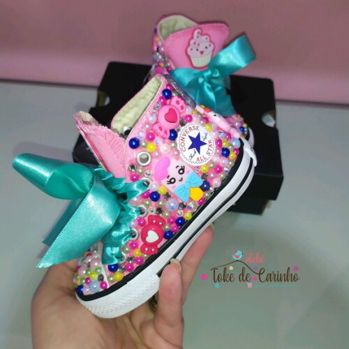All Star Cano Alto Personalizado candy. Tam 18 ao 25.
