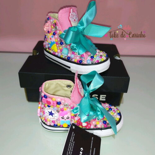 All Star Cano Alto Personalizado candy. Tam 18 ao 25.