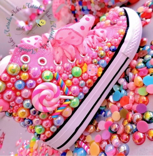 All Star Cano Alto Personalizado candy. Tam 26 ao 32.