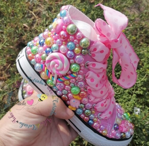 All Star Cano Alto Personalizado candy. Tam 26 ao 32.