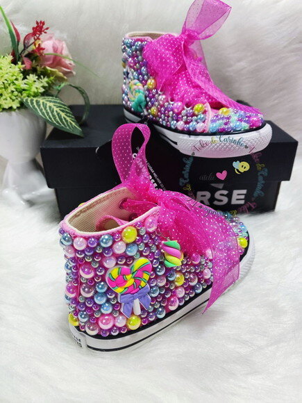 All Star Cano Alto Personalizado "lollipop". Tam 26 ao 32.