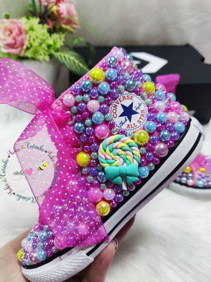 All Star Cano Alto Personalizado lollipop. Tam 26 ao 32.