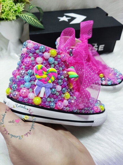 All Star Cano Alto Personalizado lollipop. Tam 26 ao 32.