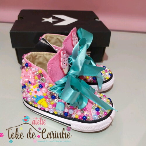 All Star Infantil Cano Alto Personalizado doces. 26 ao 32