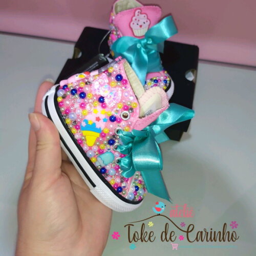 All Star Infantil Cano Alto Personalizado doces. 26 ao 32