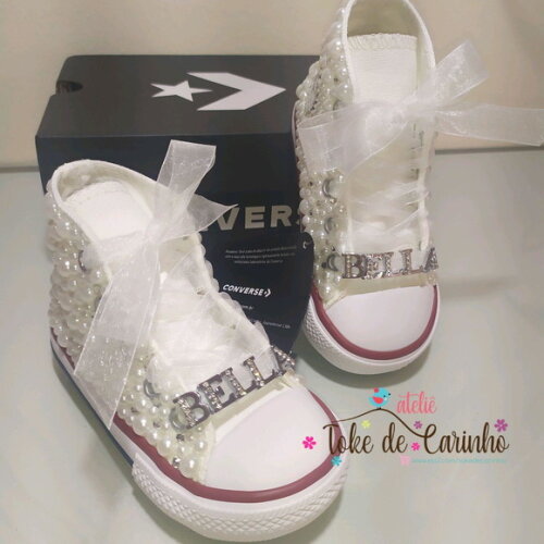 All Star Infantil Luxo Pérolas e Cristais.tamanho 18 ao 25
