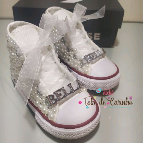 All Star Infantil Luxo Pérolas e Cristais.tamanho 18 ao 25
