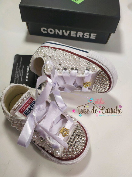 All Star Infantil Luxo Pérolas e Cristais.tamanho 18 ao 25