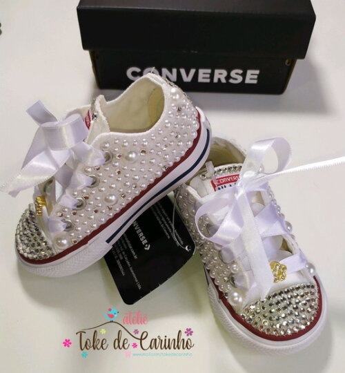 All Star Infantil Luxo Pérolas e Cristais.tamanho 18 ao 25