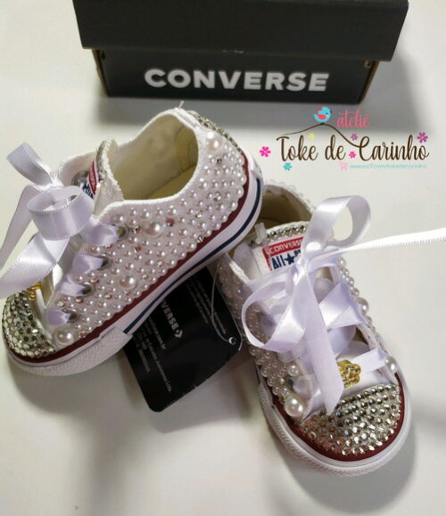 All Star Infantil Luxo Pérolas e Cristais.tamanho 18 ao 25