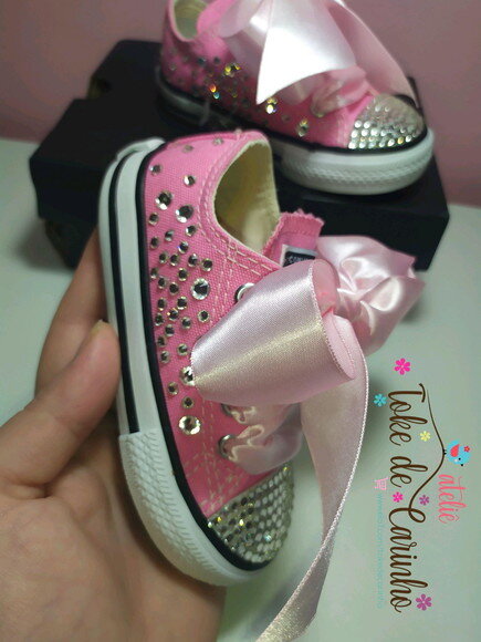 All Star Rosa Personalizado em Cristais.tamanho 26 ao 33