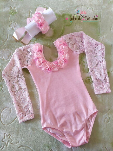 Body + Porta Coque bailarina Luxo Tamanho 1 ao 8.