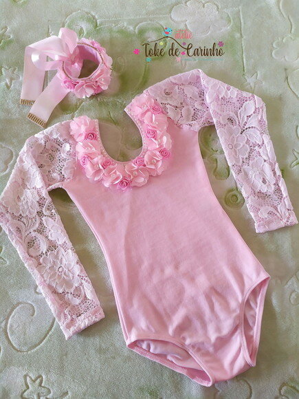 Body + Porta Coque "bailarina Luxo" Tamanho 1 ao 8.