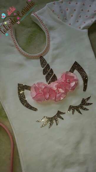 Body + Tiara tema Unicórnio.