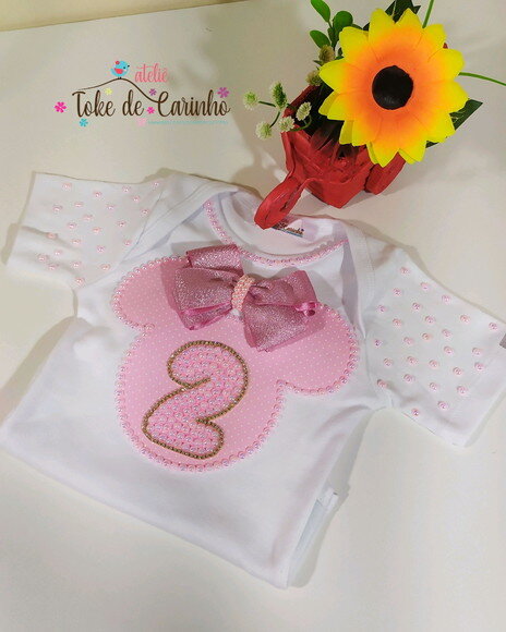 Body Mesversário Minnie.