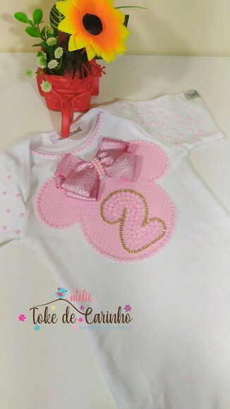 Body Mesversário Minnie.