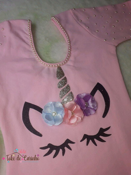 Collant + Tiara tema Unicórnio.