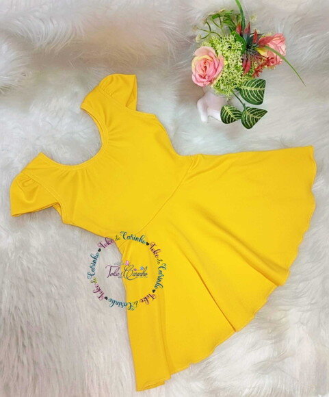 Collant Ballet Saia Acoplada "manga Princesa". Cor Amarelo
